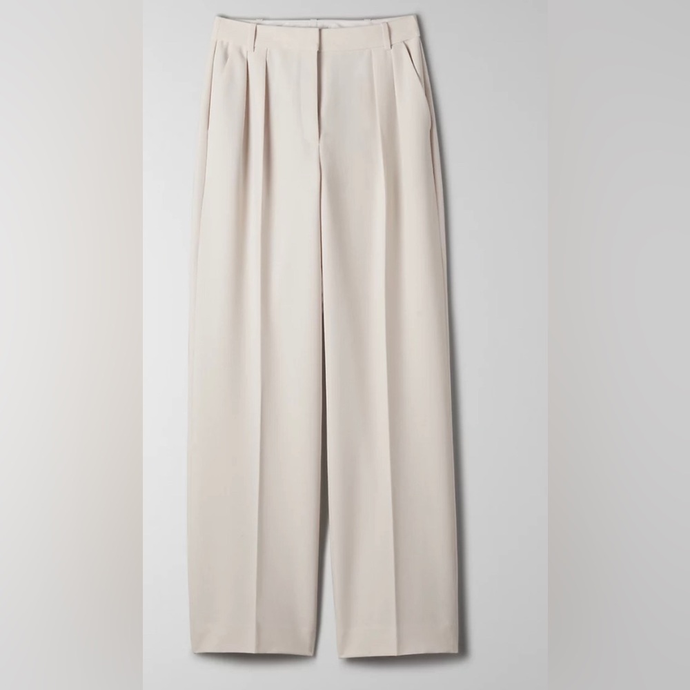 Babaton Cream Wide-Leg Trousers